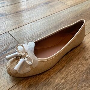 Coach beige flats